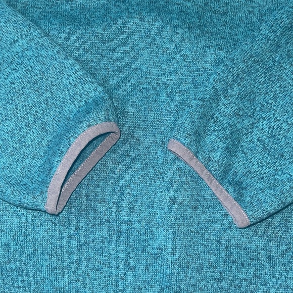 LL bean size 2x better sweater quarter button sweater in teal green pull over - Picture 3 of 6